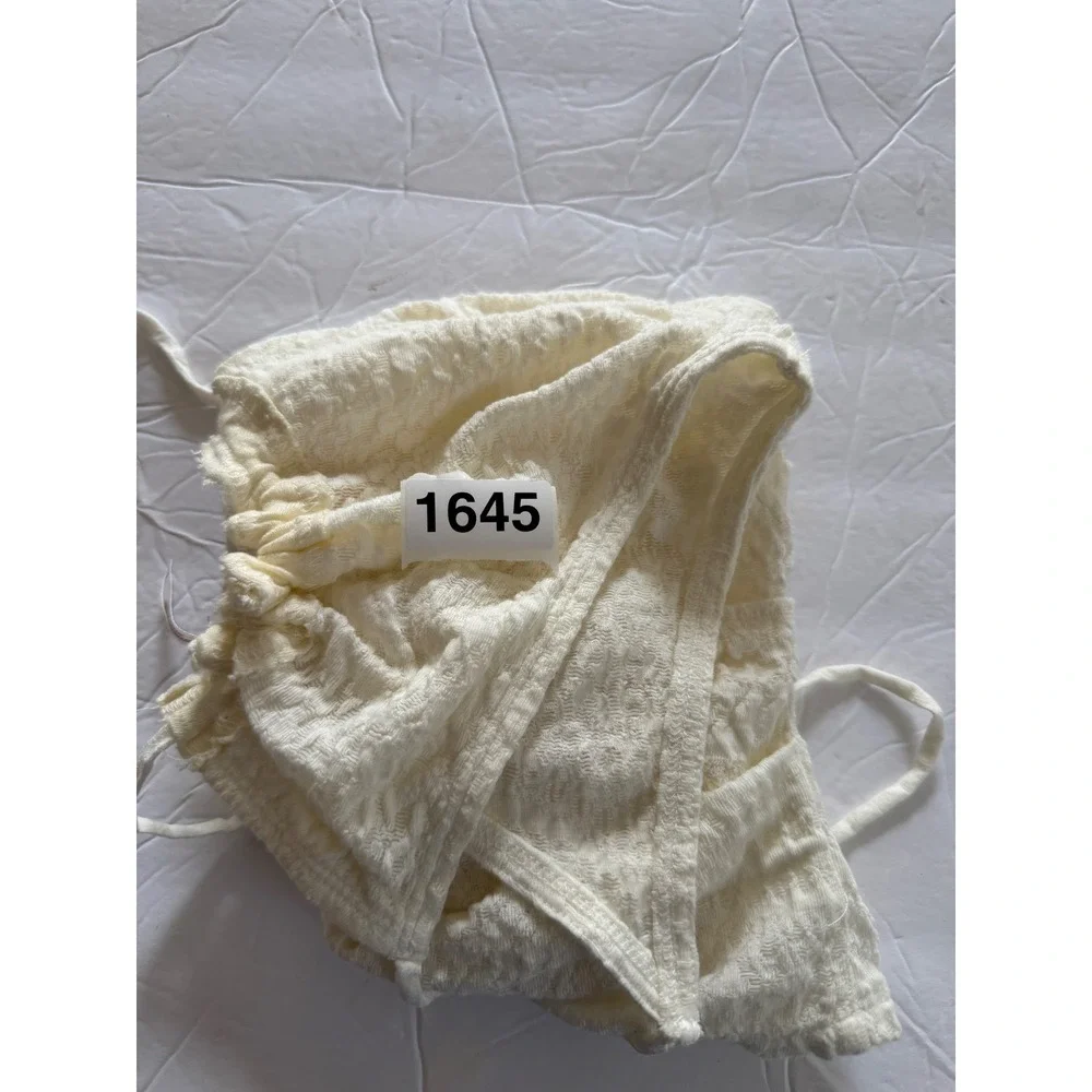Free People Halter Top Womens M Ivory Gardenia Ruched Cut‎ Out Boho